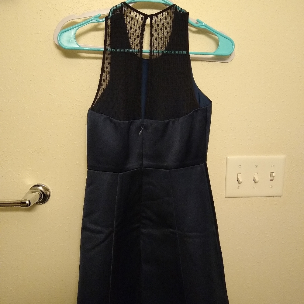 Dark blue satin dress